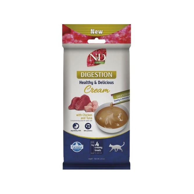 Pamlsok Farmina Creamy N&D Quinoa Cat Digestion with Chicken & Tuna Adult 60 g